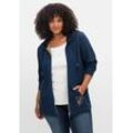 Sweatjacke mit Kapuze, im Denim-Look, dark blue Denim, Gr.40/42