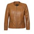 Bikerjacke JCC "731-II", Damen, Gr. 46, braun (cognac), Obermaterial: 100% Leder, Schaf / Futter: 100% Baumwolle / Ärmelfutter: 100% Polyester, Jacken