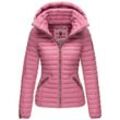 MARIKOO Damen Stylische Steppjacke Übergangsjacke mit abnehmbarer Kapuze Löwenbaby