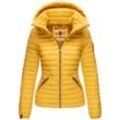 MARIKOO Damen Stylische Steppjacke Übergangsjacke mit abnehmbarer Kapuze Löwenbaby