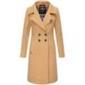 NAVAHOO Damen Designer Wintermantel Trenchcoat in Wollmantel-Optik Wooly