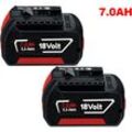 Pdstation - 2X7,0Ah Akku für Bosch 18V Professional gba gsr gsb BAT618 BAT609 622 neu