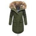 NAVAHOO Damen Warmer Wintermantel Winter Baumwollparka mit Kunstfell Rosinchen