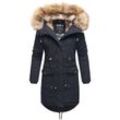 NAVAHOO Damen Warmer Wintermantel Winter Baumwollparka mit Kunstfell Rosinchen