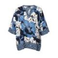 Tunika mit Blumenprint und 7/8-Ärmeln, blau bedruckt, Gr.48