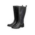 Weitschaftstiefel mit Stretcheinsatz hinten, aus Leder, schwarz, Gr.42