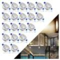 LETGOSPT LED Einbauleuchte 20er Set LED Einbaustrahler, LED Spot Einbauleuchten Einbau Strahler, LED fest integriert, warmweiß, kaltweiß, 3W Badleuchte Einbauspot Aluminium Deckenspot, für Wohnzimmer, Küche