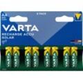 VARTA RECHARGE ACCU Solar vorgeladener AA Mignon NiMH Akku (8erPack, 800mAh) Akkupacks Mignon AA 800 mAh (8 St), gelb|grün