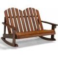 Goplus - 2-Sitzer Adirondack Schaukelbank, Kinder Sitzbank mit Rückenlehne & Armlehnen, Terrassenmöbel mit Schaukelfunktion für Garten Balkon,