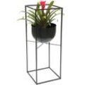 Blumenhocker Metall Schwarz Eckig 82 cm Blumenständer 438 Blumensäule Modern Pflanzenständer Pflanzenhocker - Dandibo