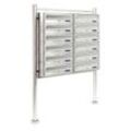 Wiltec - 12er Briefkastenanlage Edelstahl 270 x 898 x 1500 mm, Standbriefkasten mit 2x6 Fächern, Schlüssel und Namensschild, Briefkasten Postkasten