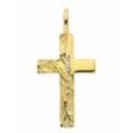 Adelia´s Kettenanhänger 333 Gold Kreuz Anhänger mit Zirkonia, mit Zirkonia Goldschmuck für Damen & Herren, goldfarben