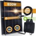 Balkonkraftwerk Set 830 w / 600 w Photovoltaik Balkon Solaranlage Steckerfertig Mini-PV Anlage genehmigungsfrei Solarmodul Solarpanel