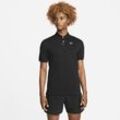 The Nike Polo Rafa Herren-Poloshirt in schmaler Passform - Schwarz