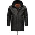 STONE HARBOUR Herren Regenjacke Gummierter Regenparka mit Fleece-Innenfutter Rihaa