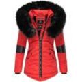 NAVAHOO Damen Winterjacke edle Steppjacke mit Schwarzem Kunstpelzkragen Nirvana