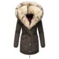 NAVAHOO Damen Wintermantel Dicker Winterparka mit 2 Kunstpelz-Kapuzen Sweety