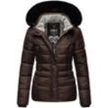 NAVAHOO Damen Winterjacke Steppjacke mit Teddyfell & Kunstpelz Kapuze Loveleen