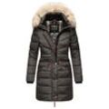 NAVAHOO Damen Stylischer Steppmantel Winter Parka mit edlem Fellimitat Paula