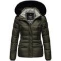 NAVAHOO Damen Winterjacke Steppjacke mit Teddyfell & Kunstpelz Kapuze Loveleen