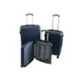 Hartschalenkoffer Trolley Set 3-teilig blau XL-L-M mit Zahlenschloss