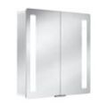 HSK Alu-Spiegelschrank ASP Softcube LED 2-türig, alu silber-matt, 750 x 750, 1162075-L 1162075-L