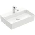 Villeroy & Boch Aufsatzwaschtisch Memento 2.0 4A07 600x420mm mittl HL durchgest o ÜL Eckig Weiß Alpi 4A076101