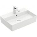 Villeroy & Boch Aufsatzwaschtisch Memento 2.0 4A07 600x420mm, 1 Hahnloch, mit Überlauf Stone White C 4A0760RW