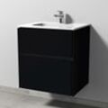 Sanipa Twiga Keramik-Set Design mit 2 Auszügen, Schwarz-Matt SL24408