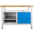 ADB - Werkbank 1200x600x840mm Werktisch Packtisch mit 1 Türe und 2 Fachböden