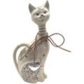 Katzenfigur Figuren Abbildung graue Tiere 6x11x24cm 29592 - Signes Grimalt