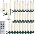 Monzana - 30x led Weihnachtskerzen Kabellos Flackern Dimmbar Timer Fernbedienung Batterie Weihnachtsbaum Lichterkette Weiß Bunt bunt