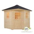 Artsauna Gartensauna Eldur mit Ofen, Licht & Zubehör – Holz Saunahaus für 4 Personen – Outdoor Sauna