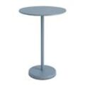 Muuto - Linear Steel Bistrotisch Outdoor, Ø 70 x H 105 cm, hellblau