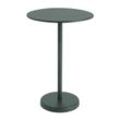 Muuto - Linear Steel Bistrotisch Outdoor, Ø 70 x H 105 cm, dunkelgrün