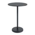 Muuto - Linear Steel Bistrotisch Outdoor, Ø 70 x H 105 cm, schwarz