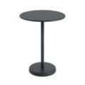 Muuto - Linear Steel Bistrotisch Outdoor, Ø 70 x H 95 cm, schwarz