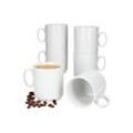 MamboCat Becher 6er Set Event Kaffeebecher 250ml weiß Porzellan-Tassen stapelbar