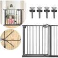 Türschutzgitter Treppengitter Baby ohne bohren Türgitter Treppen Absperrgitter automatisch Gittertür (85-95cm, Schwarz) - Froadp