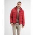 Steppjacke LERROS "LERROS Steppjacke mit abnehmbarer Kapuze", Herren, Gr. XXXL, rot (ruby rot), 100% Polyester, Langarm, Jacken