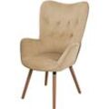 Cleo Ohrensessel Relaxsessel Fernsehsessel Sessel Lesesessel Stoffbezug Beige - Svita