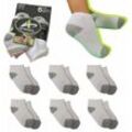 6 Paar Low-Cut-Sportsocken für Kinder 3-5 Jahre bis Gr. 34 grau weiß