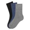 Socken, schwarz+grau+blau, Gr.35/38