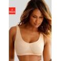 Doppelpack Bralette-BHs, hautfarben+schwarz, Gr.L