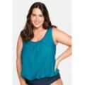 Tankini-Oberteil in Oversized-Form, elastischer Bund, karibikblau, Gr.42C