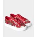 Sneaker aus Canvas, mit Blumendruck, rot gemustert, Gr.37