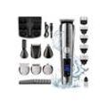 Aoucheni Haarschneider 6 in 1 Haarschneidemaschine Set, Profi Haarschneider Herren, für Gesicht, Körper, Schnurrbart, Nasenhaare, Elektrischer Rasierer, Barttrimmer Nasenhaartrimmer Körperhaartrimmer, silberfarben