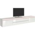 INOSIGN Lowboard Magic,Lowboard,TV-Kommode,TV-Möbel,TV-Bank,B.240 cm Weiss HG lackiert, mit 2 Türen und 2 Schubkästen (B/T/H) 240x40x40 cm, weiß