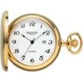 Regent Taschenuhr P740-19533049, (Set, 2-tlg., mit dazu passender Kette), Quarzuhr, Herrenuhr, Datum, Acrylglas, goldfarben