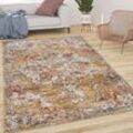 Teppich Wohnzimmer Kurzflor Vintage Pastell Orient Muster Mit Bordüre Gelb Beige 120x170 cm - Paco Home